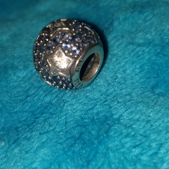 Pandora Retired Midnight Blue Pavé Stars Charm - Picture 9 of 12